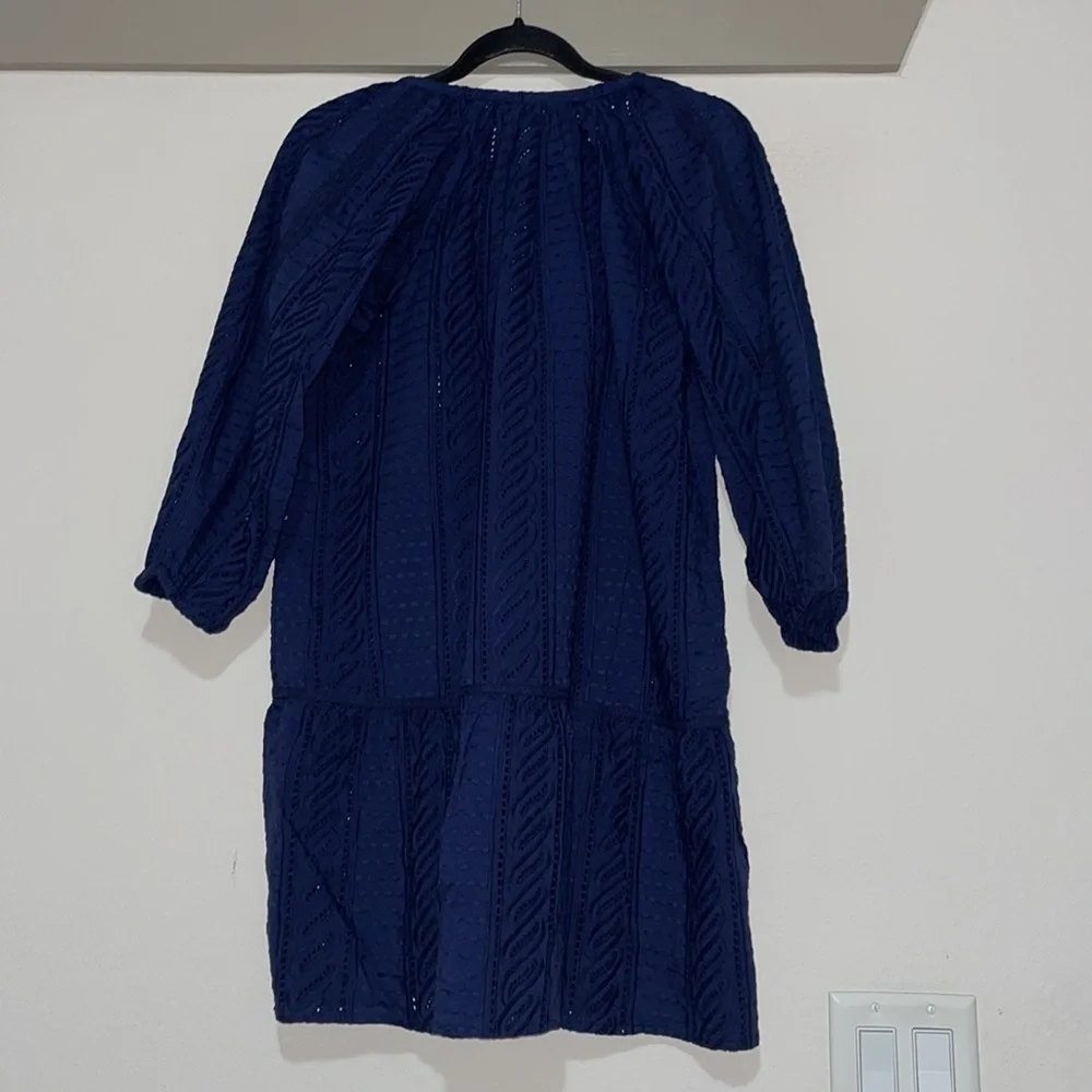 Melissa Odabash Ashley Embroidered Mini Dress Swim Coverup in Navy SZ M NWT - Picture 3 of 6